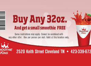 3" x 5" Smoothie King Coupon